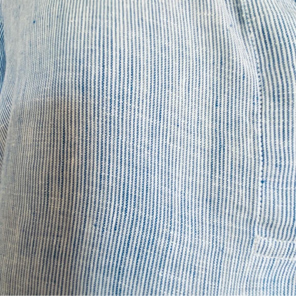 Pure linen XS/S pencil stipe blue/white blouse in mint condition - Picture 7 of 7